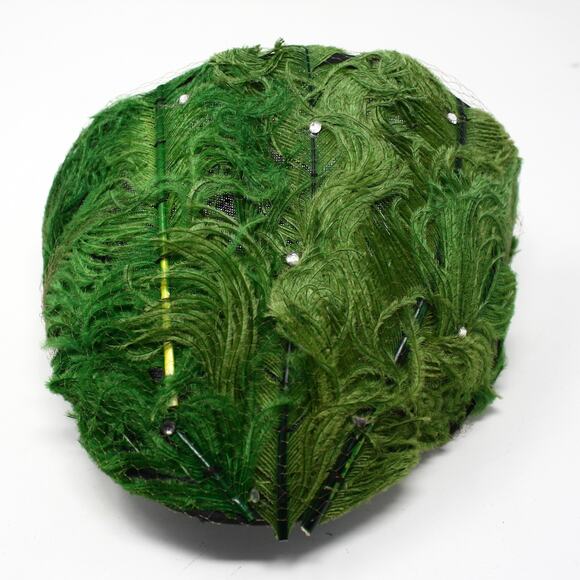 Vintage Green Feather Cocktail Hat MidCentury Fascinator Statement Hat - Hey Viv - Picture 5 of 8